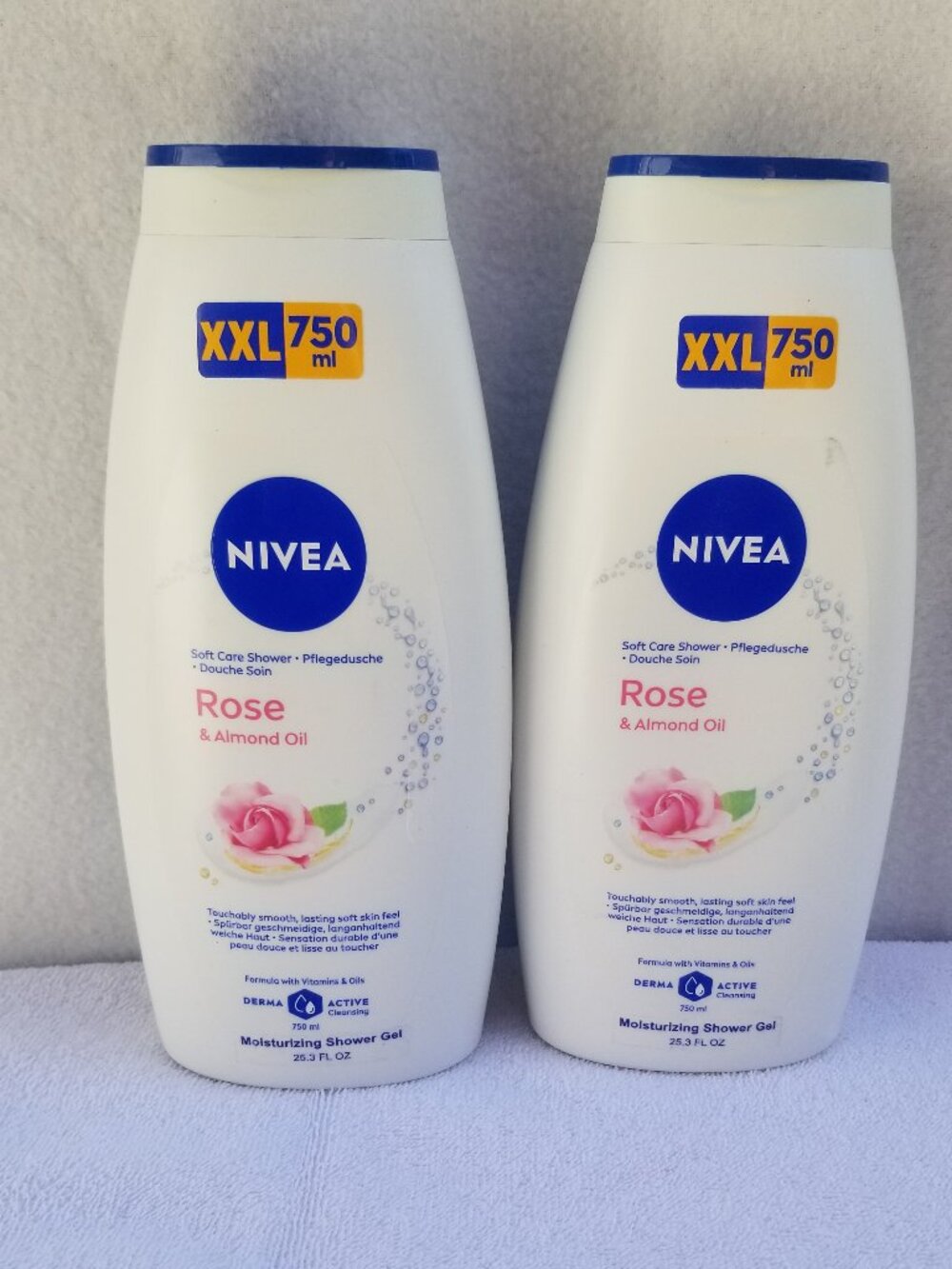 2 Bottles Nivea Body wash Rose & Almond oil Care Shower Brand New